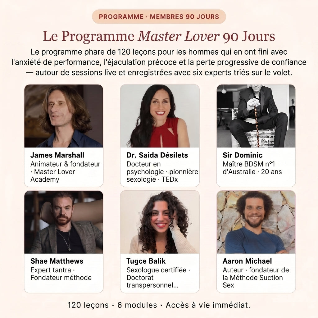 Programme Master Lover 90 Jours — 6 experts triés sur le volet